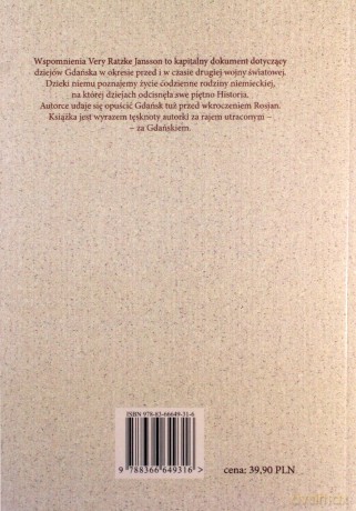 Często myślę o Gdańsku - Jansson Vera Ratzke [KSIĄŻKA]