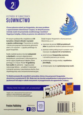 Hiszpański w tłumaczeniach. Słownictwo 2 Poziom B1-B2 - Filak Magdalena [KSIĄŻKA]