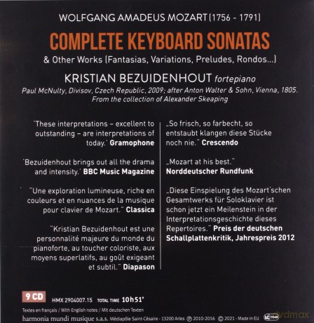 Mozart: Complete Piano Sonatas Bezuidenhout [9CD]