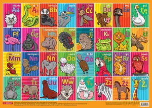 Literki. Plansza edukacyjna na ścianę i biurko