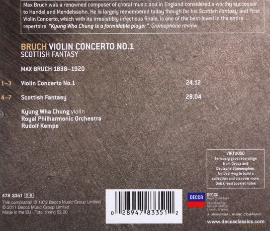 M. Bruch: Bruch: Violin Concerto no.1; Scottish Fantasia [CD]