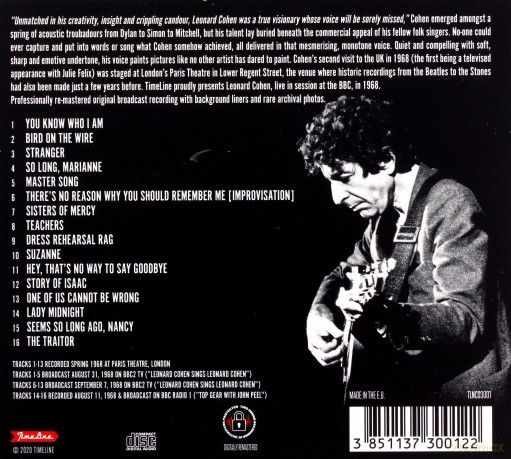 Leonard Cohen: Live In Session '68 [CD]