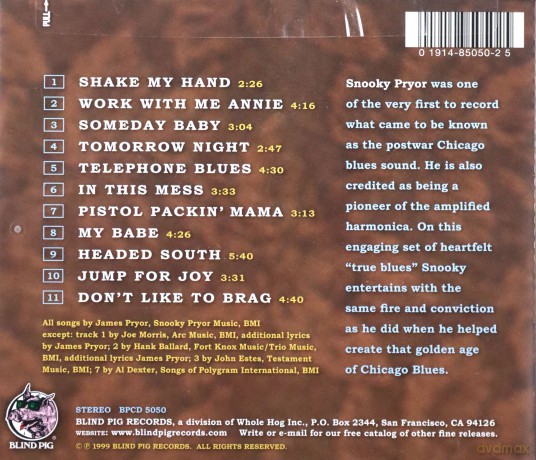 Snooky Pryor: Shake My Hand [CD]