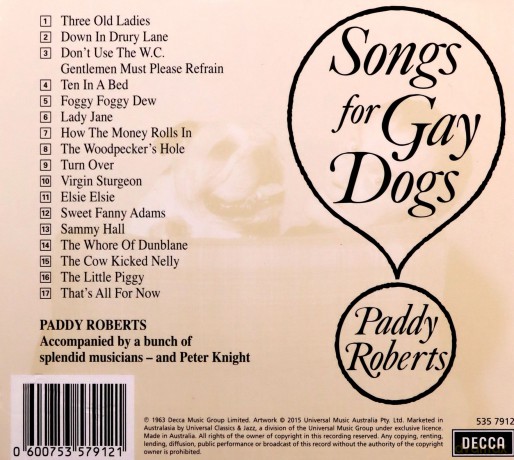 Paddy Roberts: Songs For Gay Dogs [CD]
