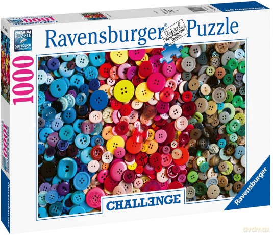 RAVENSBURGER 1000 el. Challange, Kolorowe guziki [PUZZLE]