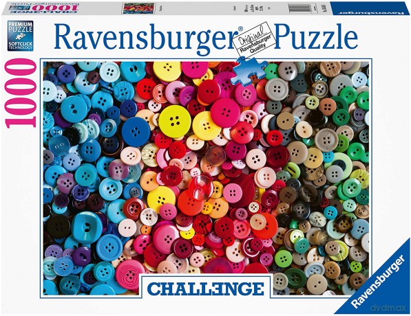 RAVENSBURGER 1000 el. Challange, Kolorowe guziki [PUZZLE]