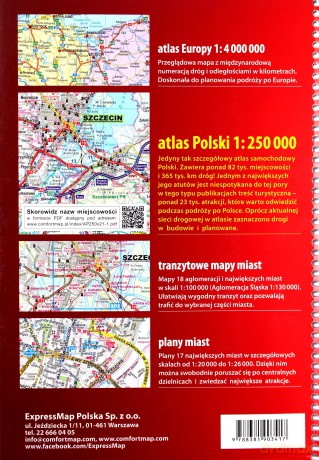Atlas samachodowy Polska 1:250 000 2021/2022 + Poziom podstawowy [KSIĄŻKA]