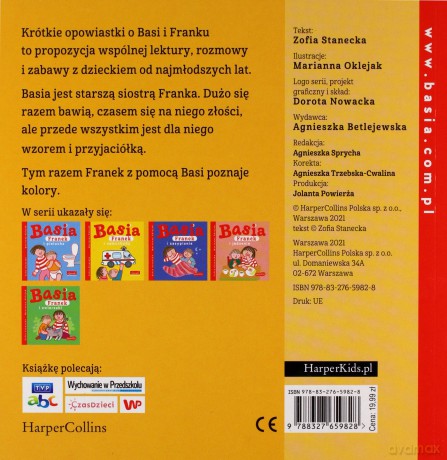 Basia, Franek i kolory - Zofia Stanecka [KSIĄŻKA]