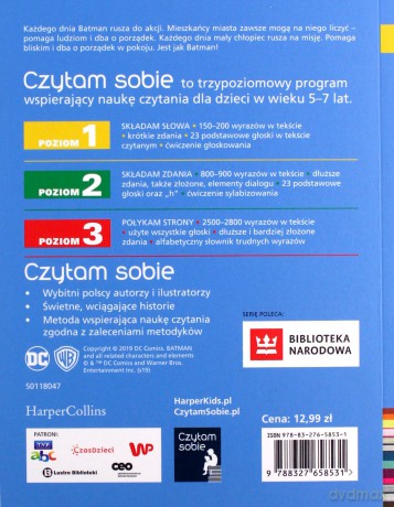 Czytam sobie. Dobranocka dla Batmana - Marceli Szpak [KSIĄŻKA]