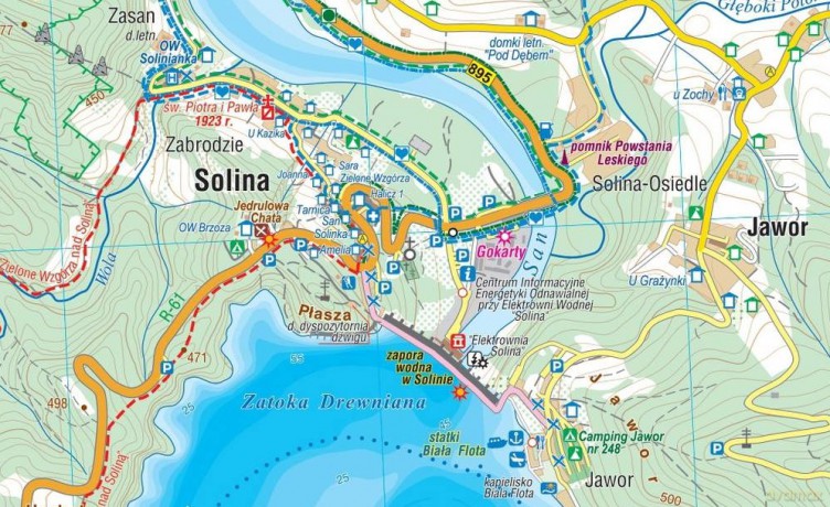 Jezioro Solińskie, Myczkowieckie i okolice mapa turystyczna 1: 25 000 [KSIĄŻKA]