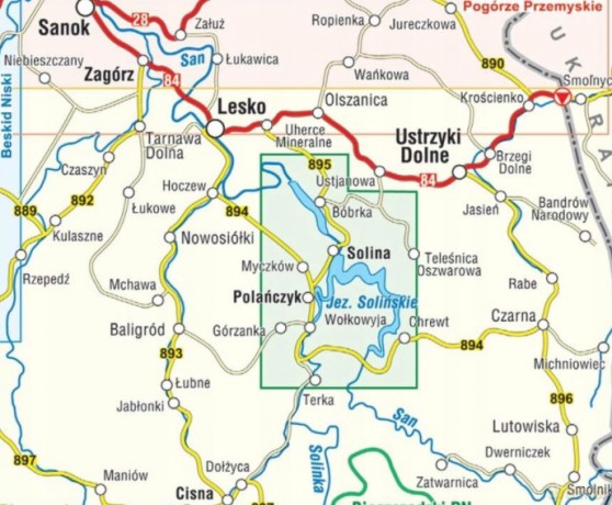 Jezioro Solińskie, Myczkowieckie i okolice mapa turystyczna 1: 25 000 [KSIĄŻKA]