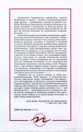Wymykanie się uniwersaliom - Jerzy Kmita [KSIĄŻKA]