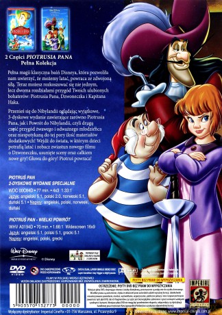 Piotruś Pan / Piotruś Pan: Wielki Powrót wydanie specjalne (Disney) [BOX] [3DVD]