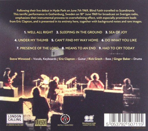 Blind Faith: Gothenburg 69 [CD]