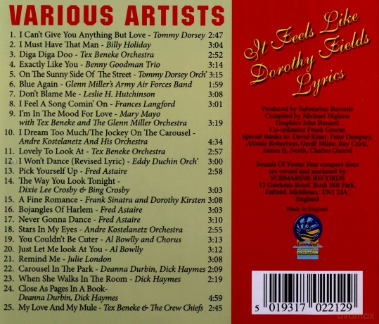Dorothy Fields: It Feels Like Dorothy Fields Lyrics [CD]