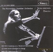 Iona Brown, The Norwegian Chamber Orchestra: Divertimento, B flat major, KV 137 (Wolfgang Amadeus Mozart); Variations on a Theme of Frank Bridge op.10 (Benjamin Britten); Serenade for Strings, op.48 (Pyotr Ilyich Tchaikovsky) [CD]
