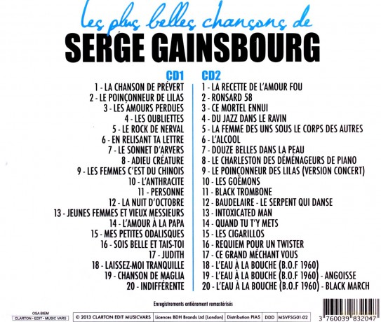 Serge Gainsbourg: The Greatest Hits [2CD]
