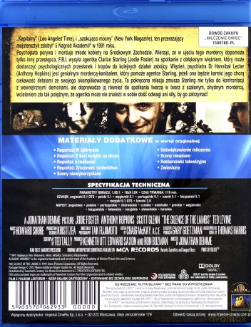 Milczenie Owiec (polski lektor) [Blu-Ray] 