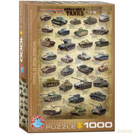 EUROGRAPHICS 1000 el. Czołgi II wojny światowej 6000-0388 [PUZZLE]