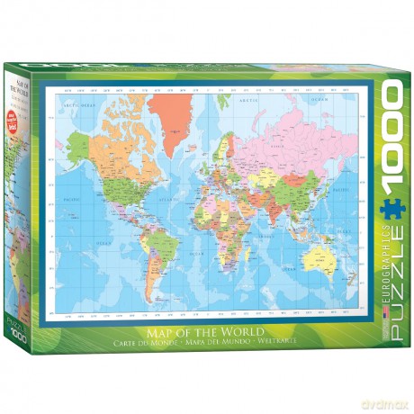 EUROGRAPHICS 1000 el. Nowoczesna mapa Świata 6000-1271 [PUZZLE]