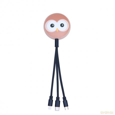 Kabel USB 3w1 Zwierzątka sowa