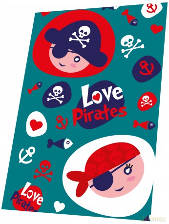Koc polarowy Love Pirates 150x100cm KL10509