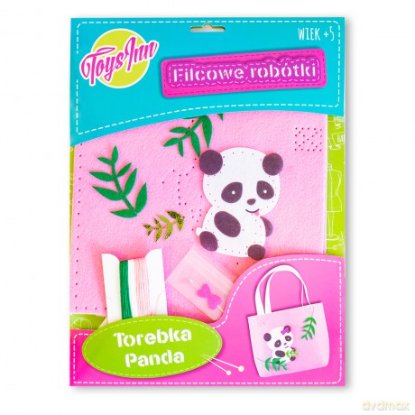 Torebka filcowa Panda różowa STN 6864