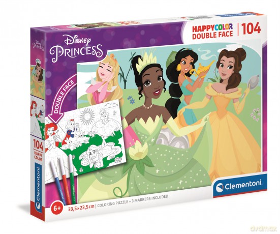 CLEMENTONI 104 el. happy color Księżniczki 25714 [PUZZLE]