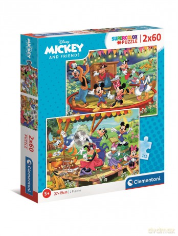 CLEMENTONI 2x60 el. super color Mickey and Przyjaciele 21620 [PUZZLE]