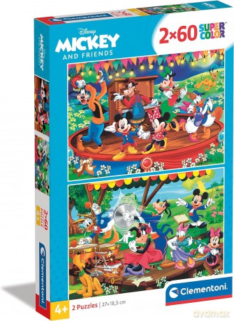 CLEMENTONI 2x60 el. super color Mickey and Przyjaciele 21620 [PUZZLE]