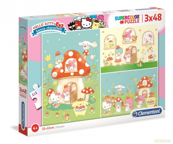 CLEMENTONI 3x48 el. super color Hello Kitty 25246 [PUZZLE]