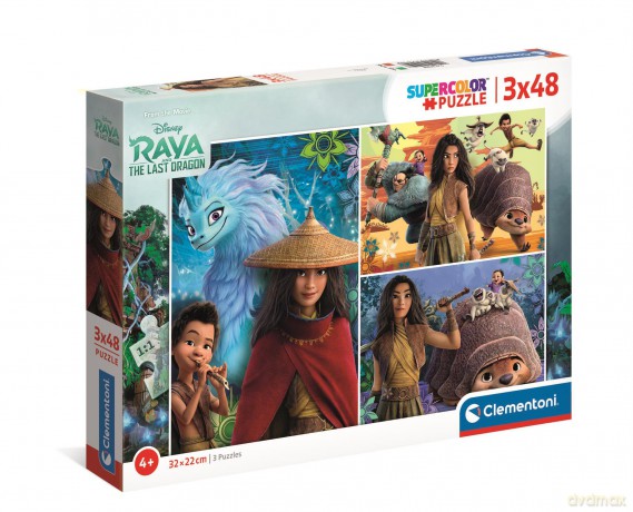 CLEMENTONI 3x48 el. super color Raya i ostatni smok 25259 [PUZZLE]