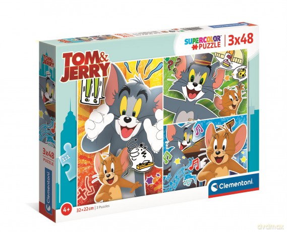 CLEMENTONI 3x48 el. super color Tom&Jerry 25265 [PUZZLE]