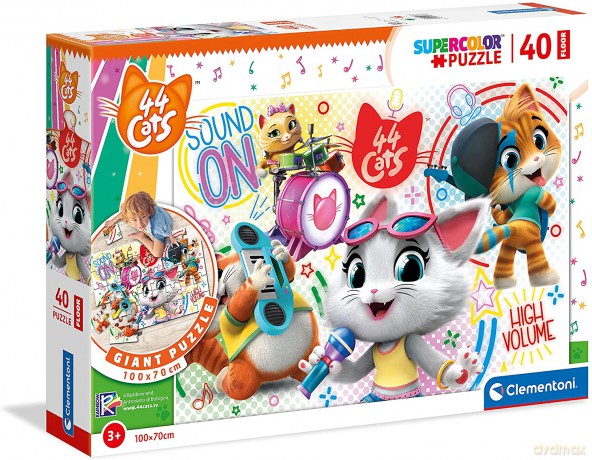 CLEMENTONI 40 el. podłogowe super color 44 el. Koty 25466 [PUZZLE]