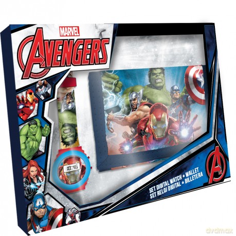 Zegarek cyfrowy Avengers z portfelikiem MV15407