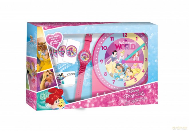 Zestaw do nauki o czasie z zegarkiem i kartami do gry Disney Princess WD19967