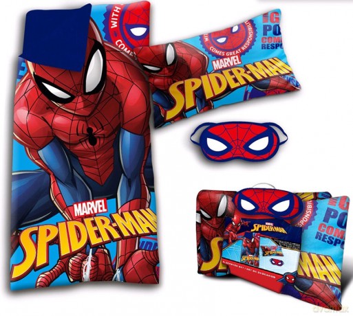 Zestaw śpiwór (140x70 cm) + poduszka (40x25 cm) Spiderman MV15596