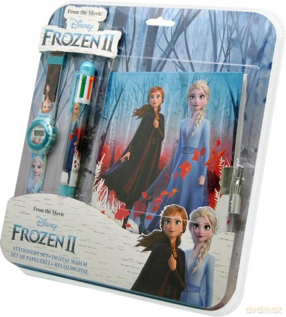 Zestaw z zegarkiem cyfrowym + długopisem + pamiętnikiem Frozen WD20749