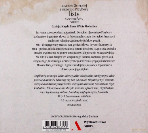 Listy na wyczerpanym papierze - Agnieszka Osiecka, Jeremi Przybora [AUDIOBOOK]