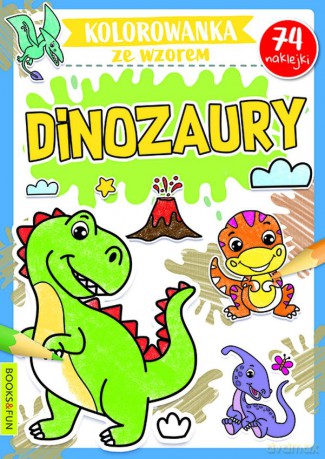 Dinozaury. Kolorowanka ze wzorem [KSIĄŻKA]