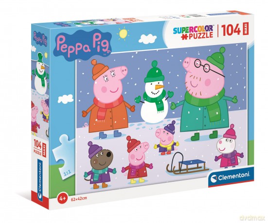 CLEMENTONI 104 el. maxi super color Świnka Peppa 23752 [PUZZLE]