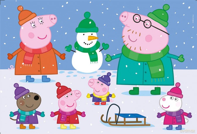 CLEMENTONI 104 el. maxi super color Świnka Peppa 23752 [PUZZLE]