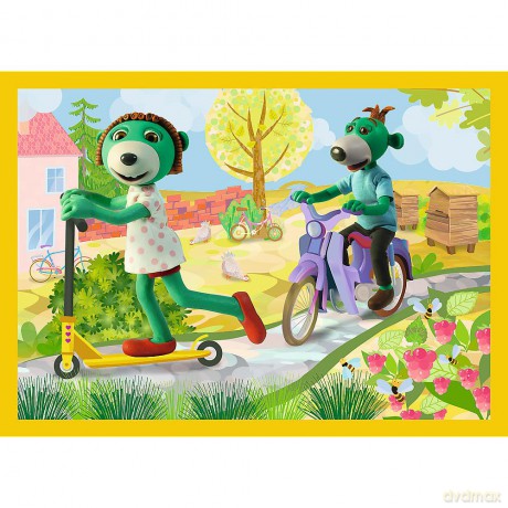 TREFL 4w1 (12, 15, 20, 24) Rodzina Treflików Wspólne zabawy Treflików 34358 [PUZZLE]
