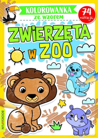 Zwierzęta w zoo. Kolorowanka ze wzorem [KSIĄŻKA]