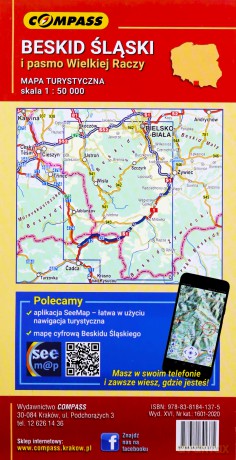 Mapa turystyczna B. Śląski i pas. Wielkiej Raczy 1:50 000