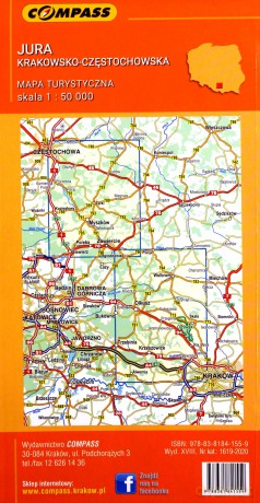 Mapa turystyczna wodoodporna Jura Krakowsko-Częstochowska
