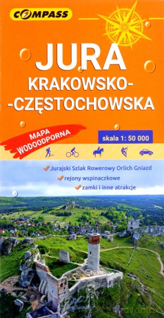Mapa turystyczna wodoodporna Jura Krakowsko-Częstochowska