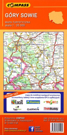 Mapa turystyczna wodoodporna Góry Sowie 1:35 000