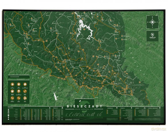 Mapa Zdrapka Bieszczady VIP