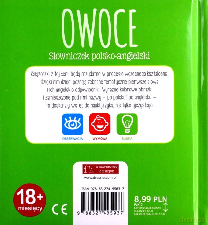Moja pierwsza książka Owoce. Słowniczek polsko-angielski [KSIĄŻKA]